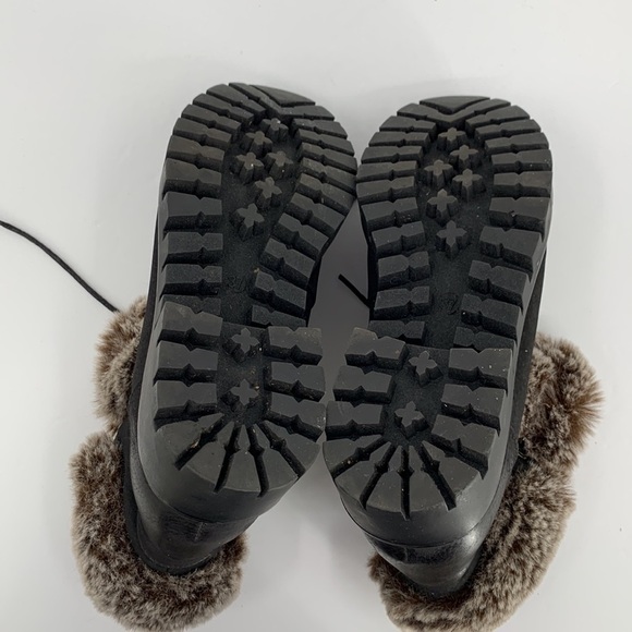 Steve Madden Mammoth faux fur lined hiking winter boots shoe black women 7 - Picture 5 of 5